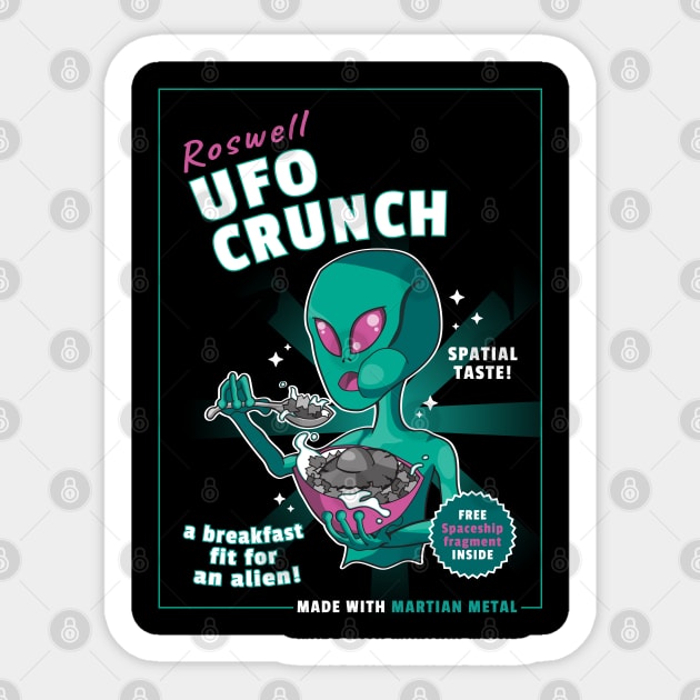 Roswell Ufo Crunch Sticker by ShirtBricks